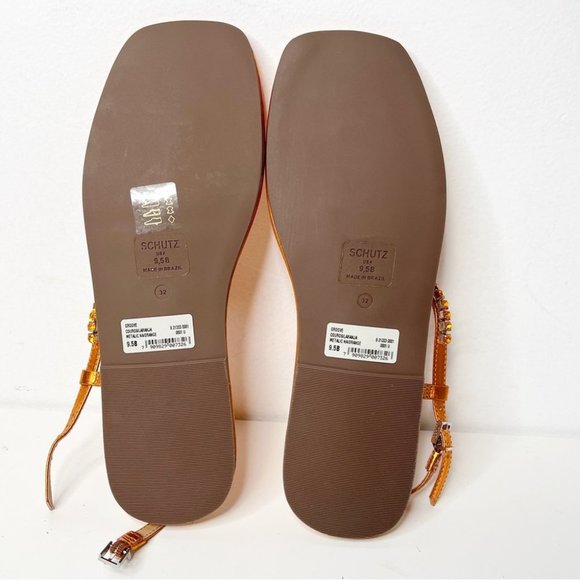 SCHUTZ Orange Embellished Sandals - Picture 11 of 12